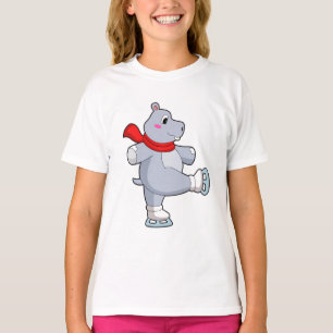 Hippo Ice skating Ice skates T-Shirt