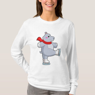 Hippo Ice skating Ice skates T-Shirt