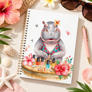 Hippo in Bikini Manicure Coastal Beauty beach spa Planner