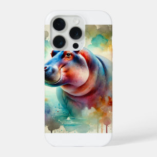 Hippo in serenity 220924AREF119 - Watercolor iPhone 15 Pro Case