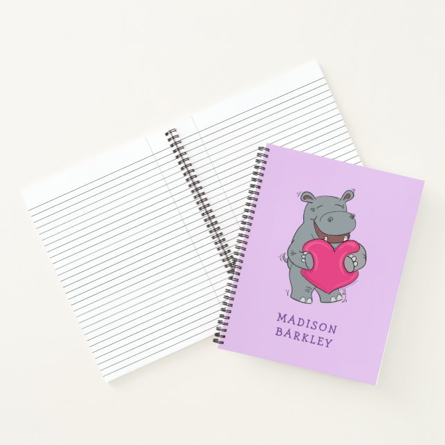 Hippo Kid's Cute Valentine's Day Notebook (Inside)