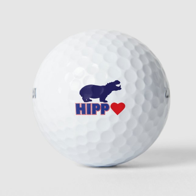 HIPPO-LOVE-Heart Golf Balls (Front)