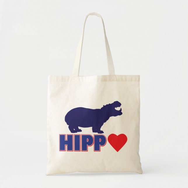 HIPPO-LOVE-Heart Tote Bag (Front)