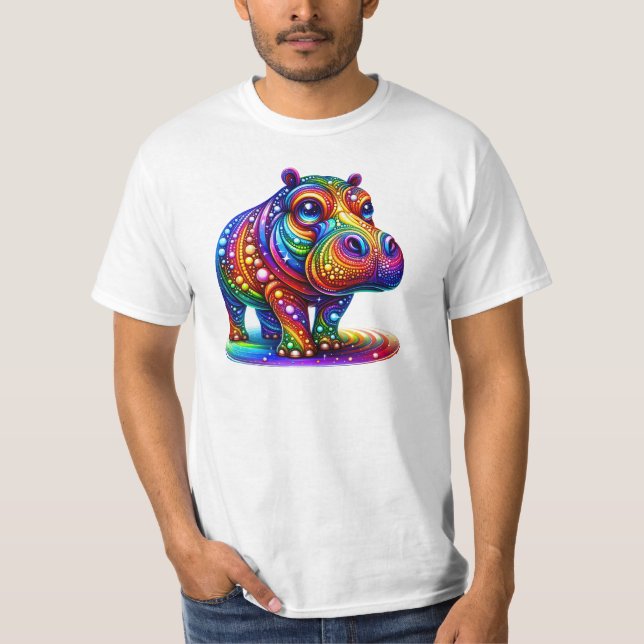 Hippo love in rainbow colours: for proud parents  T-Shirt (Front)