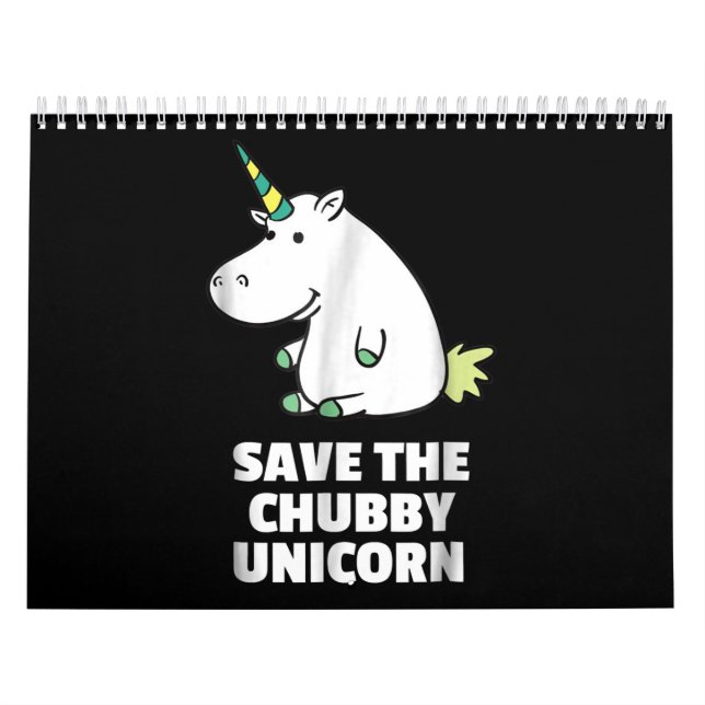 Hippo Lover Gift| Chubby Unicorn Hippo| Cute Hippo Calendar (Cover)