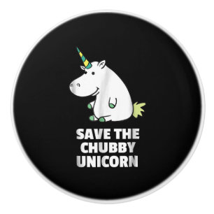 Hippo Lover Gift  Chubby Unicorn Hippo  Cute Hippo Ceramic Knob