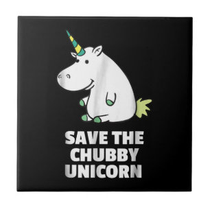Hippo Lover Gift Chubby Unicorn Hippo Cute Hippo Tile