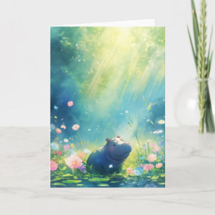Hippo Magical Pond Meadow Card