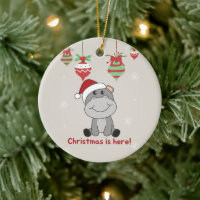 Hippo Merry Christmas Winter Animals Hippos Cerami