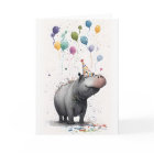 Hippo Party Greeting Card