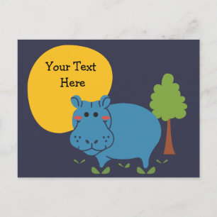 Hippo Personalise with Text Postcard