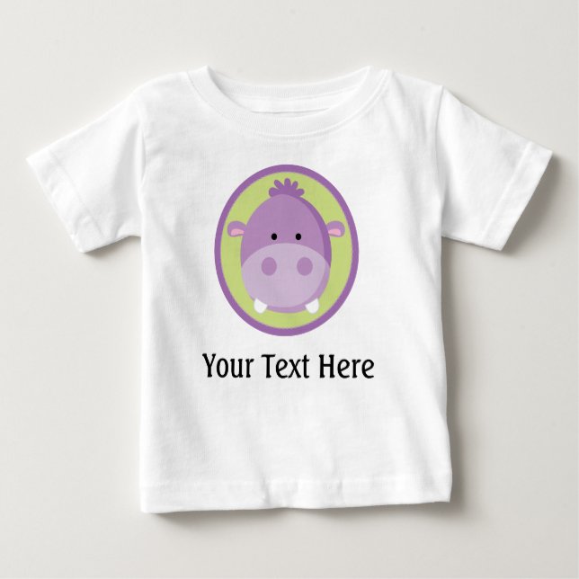 Hippo Personalised Baby T Shirt (Front)