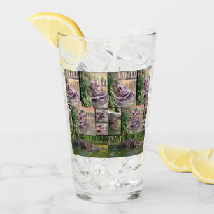 Hippo Photo Collage, Drink Glass