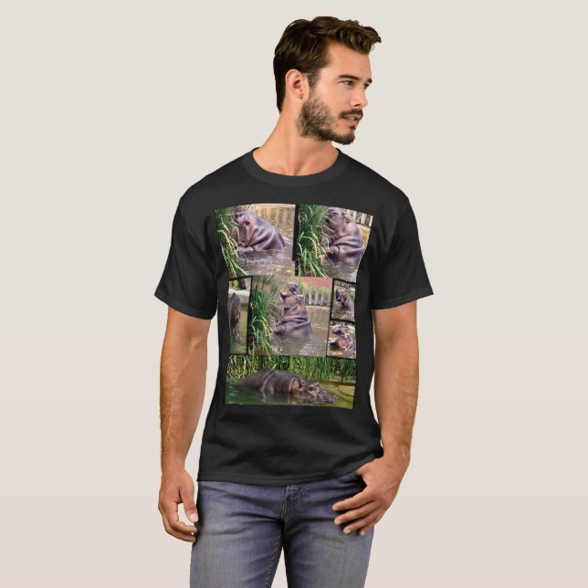 Hippo Photo Collage, T-Shirt (Front Full)