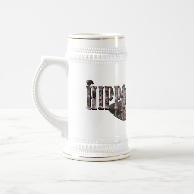 Hippo Picture Logo With Hippos, Beer Stein (Left)