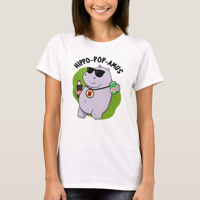 Hippo-pop-amus Funny Hippo Soda Pop Pun  T-Shirt (Front)