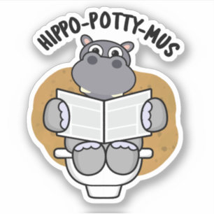 Hippo-potty-mus Funny Animal Hippo Pun 