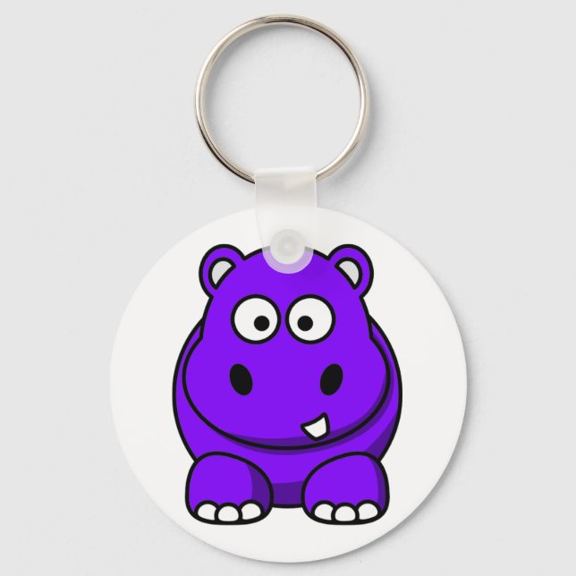 Hippo Purple Key Ring (Front)