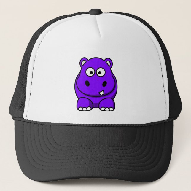 Hippo Purple Trucker Hat (Front)