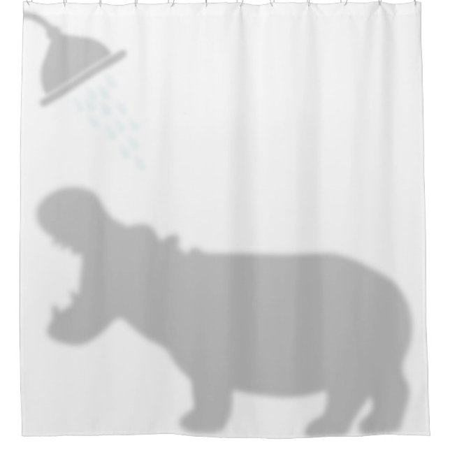 Hippo Shadow Silhouette Shadow Buddies in Shower Curtain (Front)