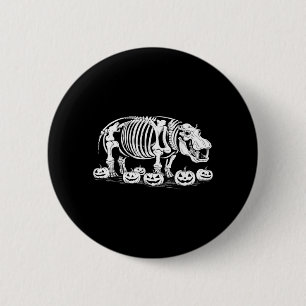 Hippo Skeleton Birthday Halloween Mens Womens Kids 6 Cm Round Badge