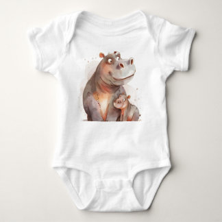 Hippo Snuggles – Parent & Baby Bond Baby Bodysuit