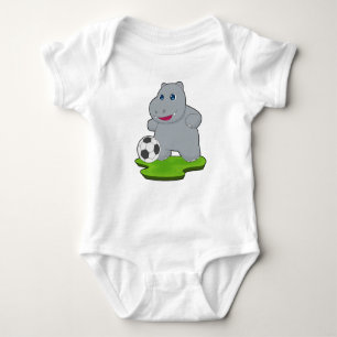 Hippo Soccer player Soccer Baby Bodysuit