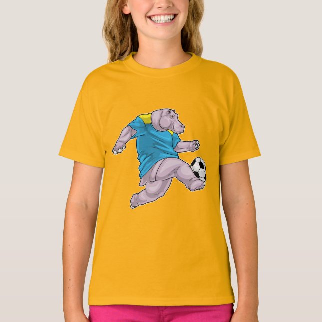 Hippo Soccer player Soccer T-Shirt (Front)