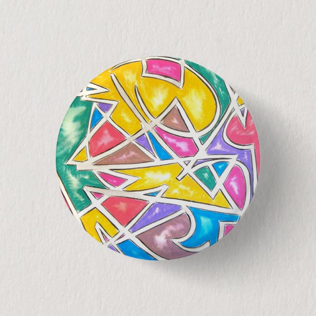 Hippo Star - Abstract Art Button (Front)