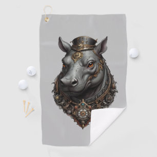 Hippo Steampunk Design, Golf Towel