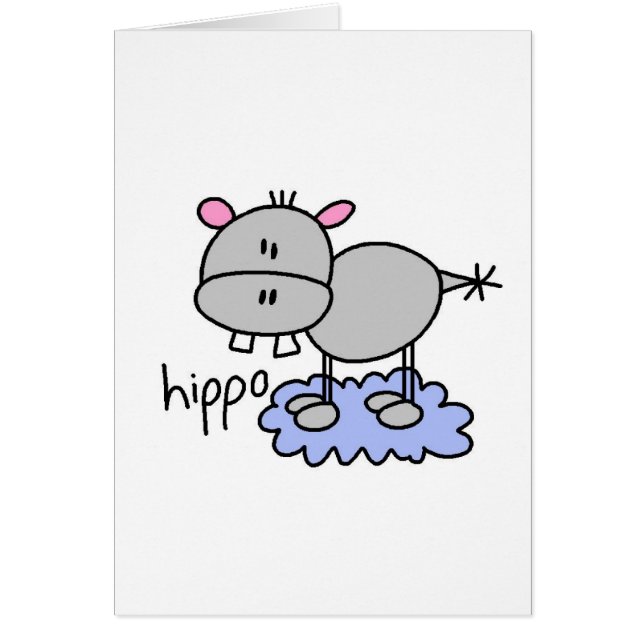 Hippo Stick Figure Card (Front)