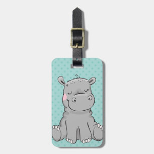 Hippo Sweet Cartoon Custom Luggage Tag