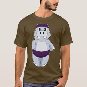 Hippo Swimming Swimming cap T-Shirt