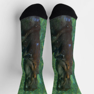 Hippo Swimming Underwater, Crew Socks