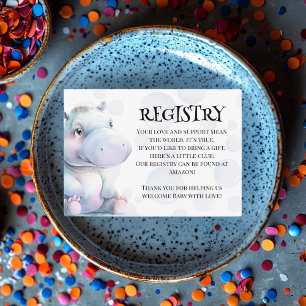 Hippo Themed Baby Shower Registry  Enclosure Card