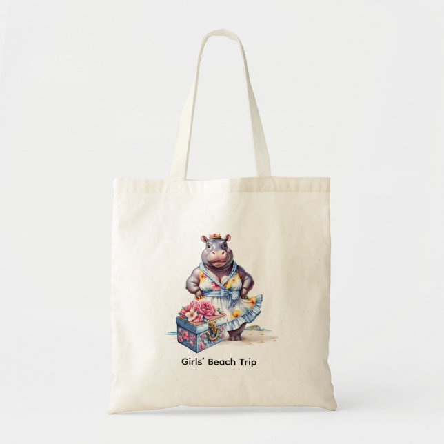 Hippo trip  at the beach  tote bag (Front)