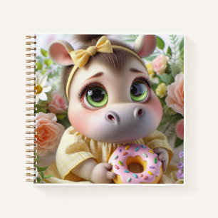 Hippo with a Doughnut, by Natasha Us   Notebook