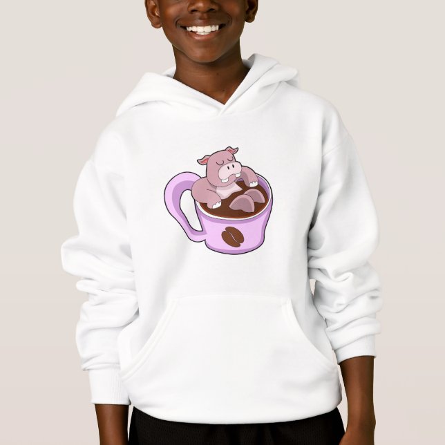 Hippo with Cup of Coffee (Front)