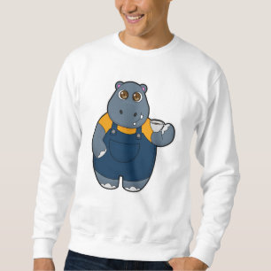 Hippo with Cup of Coffee Sweatshirt
