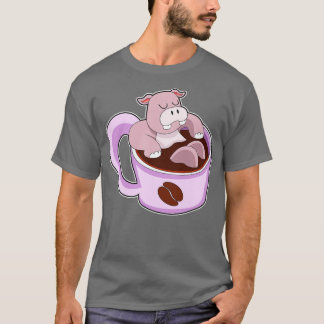 Hippo with Cup of Coffee T-Shirt