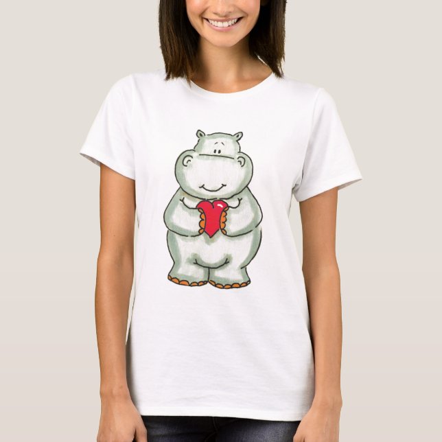 Hippo with Heart T-Shirt (Front)