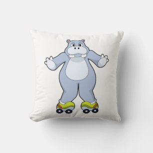 Hippo with Roller skates Cushion
