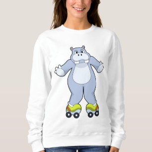Hippo with Roller skates Sweatshirt