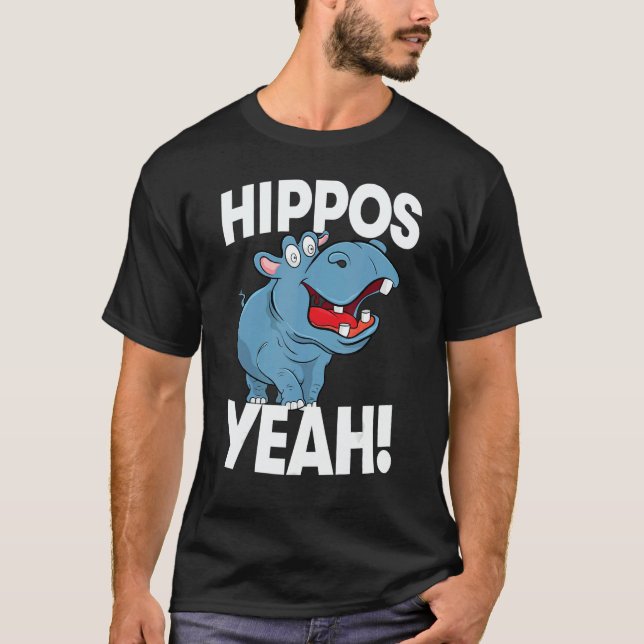 Hippo Yeah  Women Hippopotamus Party 1 T-Shirt (Front)