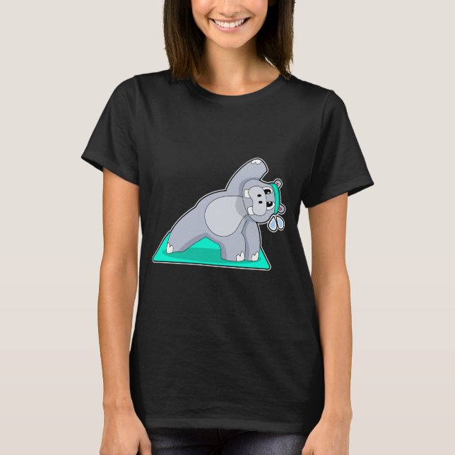 Hippo Yoga Gymnastics T-Shirt (Front)