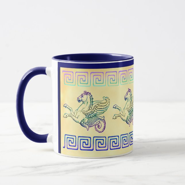 Hippocampus Sea Horse Vintage Art Coffee Mug (Left)