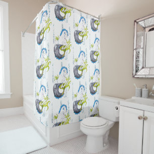 Hippocampus (skull) shower curtain