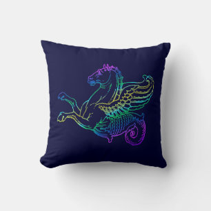 Hippocampus Vintage Art Pillow