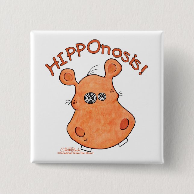 HIPPOnosis! 15 Cm Square Badge (Front)