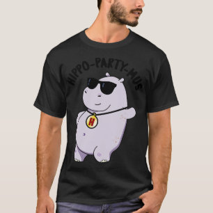 Hippopartymus Funny Animal Hippo Pun T-Shirt